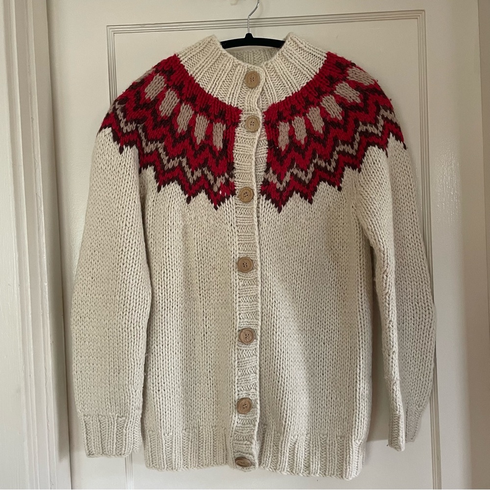 Vintage fair isle button up sweater from Japan